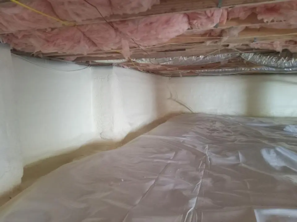 Crawl space encapsulation with closed-cell spray foam for Attic Insulation in Sulphur Springs